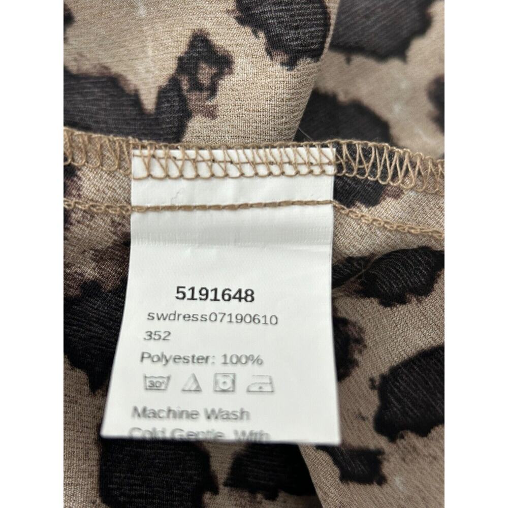 Shein Curve Dress Size 3XL Animal Print Short Sleeve Ruffle V-Neck Faux Wrap - Picture 9 of 15